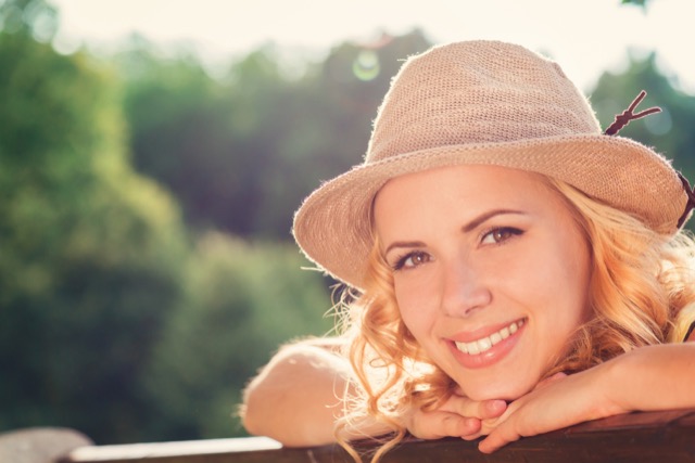 Beautiful smile with white bright teeth